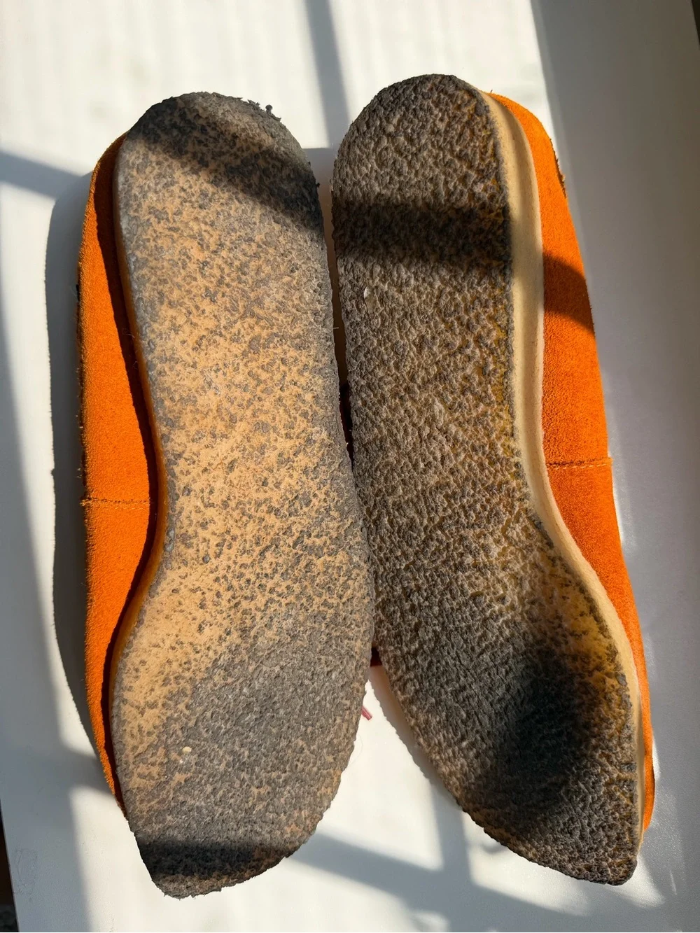 Clarks burnt Orange Suede Men Boat Shoes with Burgundy Laces